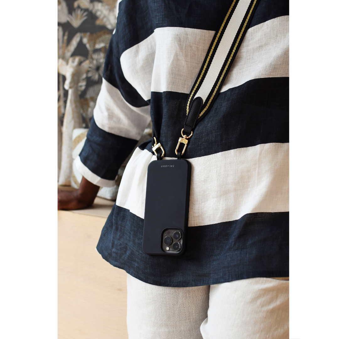 iPhone 17 Air MIDNIGHT BLACK CASE + PATTERNED STRAP