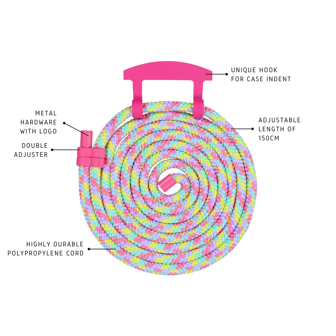 TUTTI FRUTTI CORD WITH HOT PINK HOOK