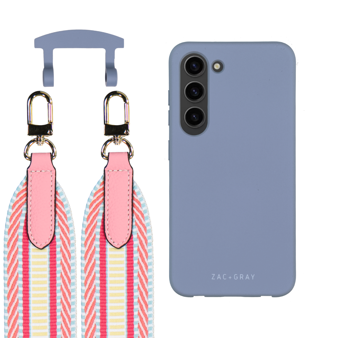 Samsung S23 Plus BLUE FOG CASE + PATTERNED STRAP