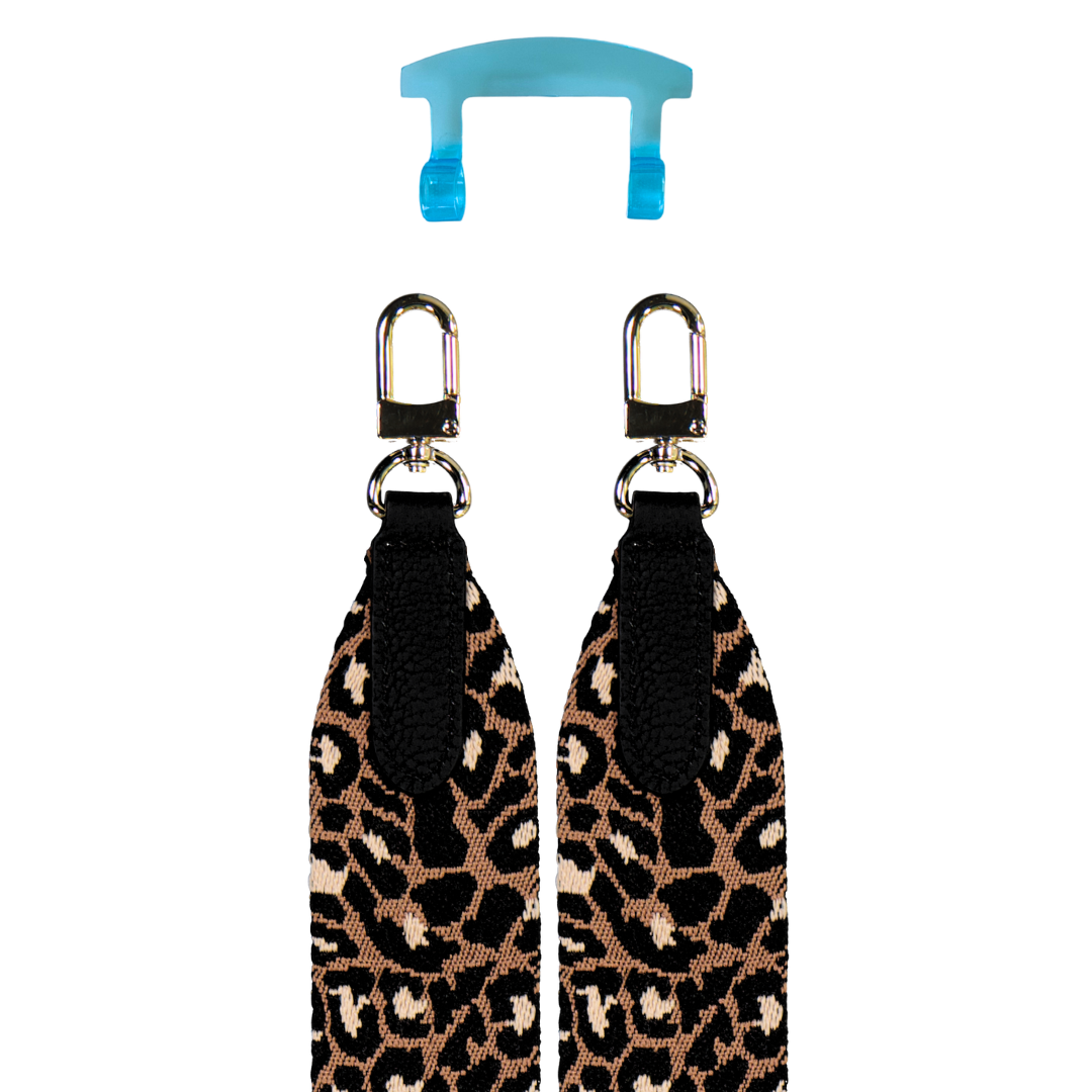 PATTERNED STRAP + AQUAMARINE TRANSPARENT HOOK