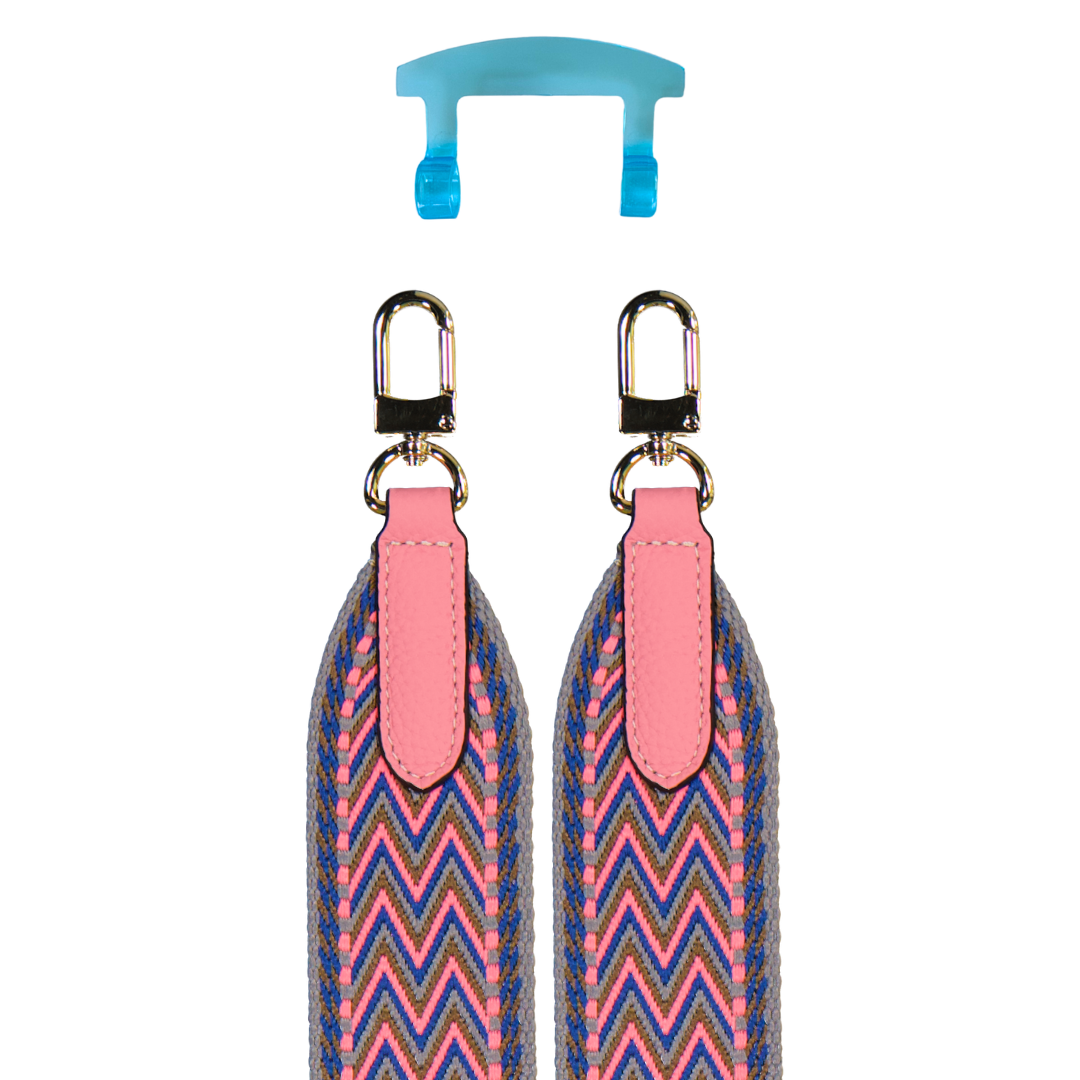 PATTERNED STRAP + AQUAMARINE TRANSPARENT HOOK