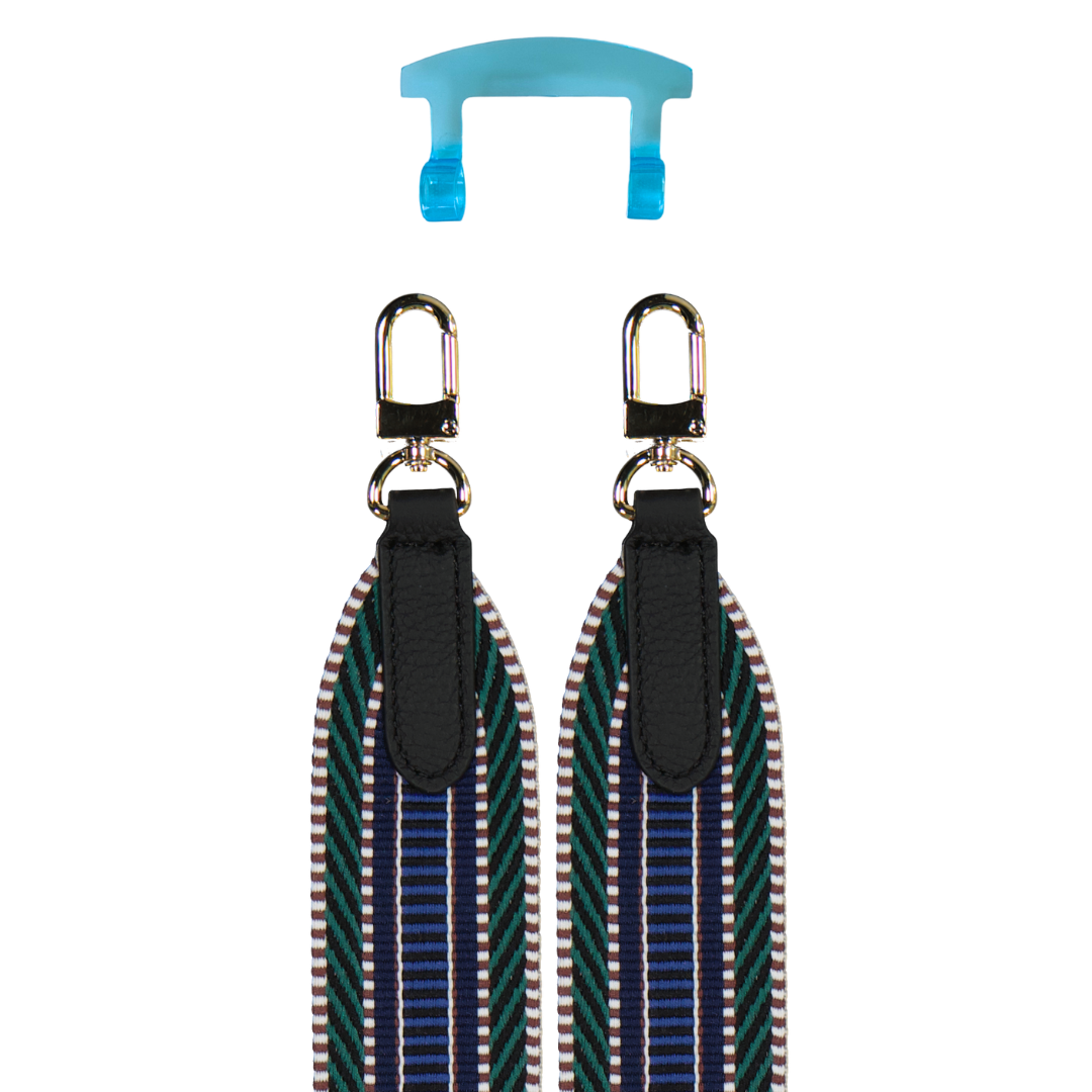 PATTERNED STRAP + AQUAMARINE TRANSPARENT HOOK