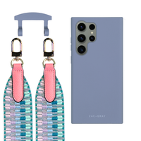 Samsung S25 Ultra BLUE FOG CASE + PATTERNED STRAP