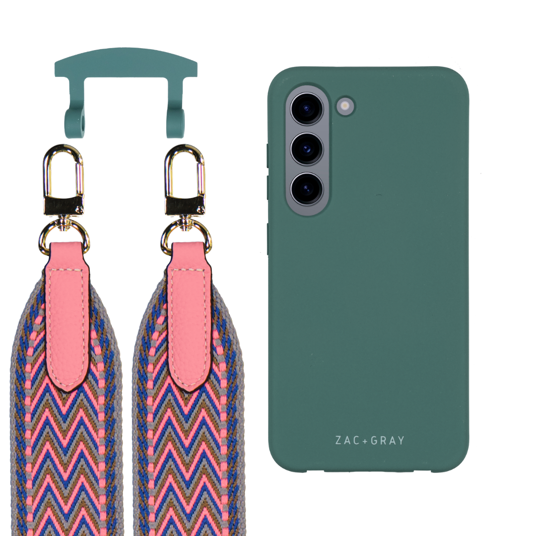 Samsung S23 TIDAL TEAL CASE + PATTERNED STRAP