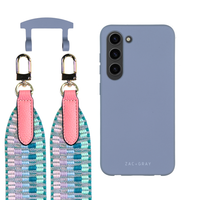 Samsung S23 Plus BLUE FOG CASE + PATTERNED STRAP
