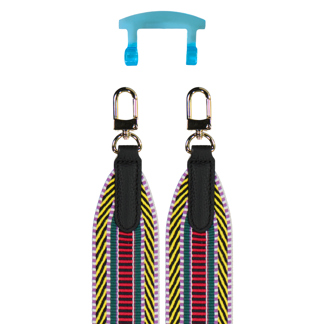 PATTERNED STRAP + AQUAMARINE TRANSPARENT HOOK