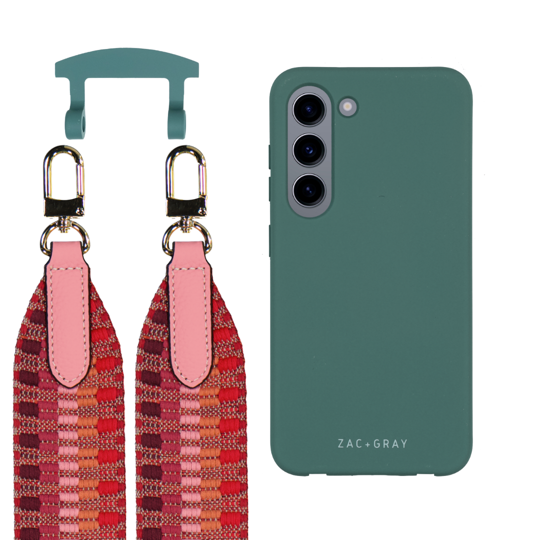 Samsung S23 TIDAL TEAL CASE + PATTERNED STRAP