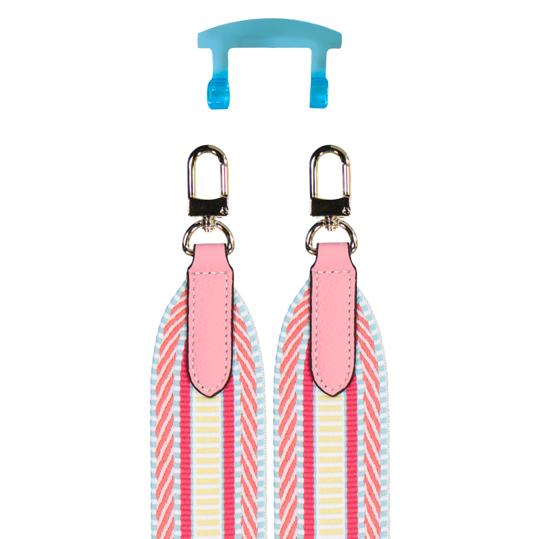 PATTERNED STRAP + AQUAMARINE TRANSPARENT HOOK
