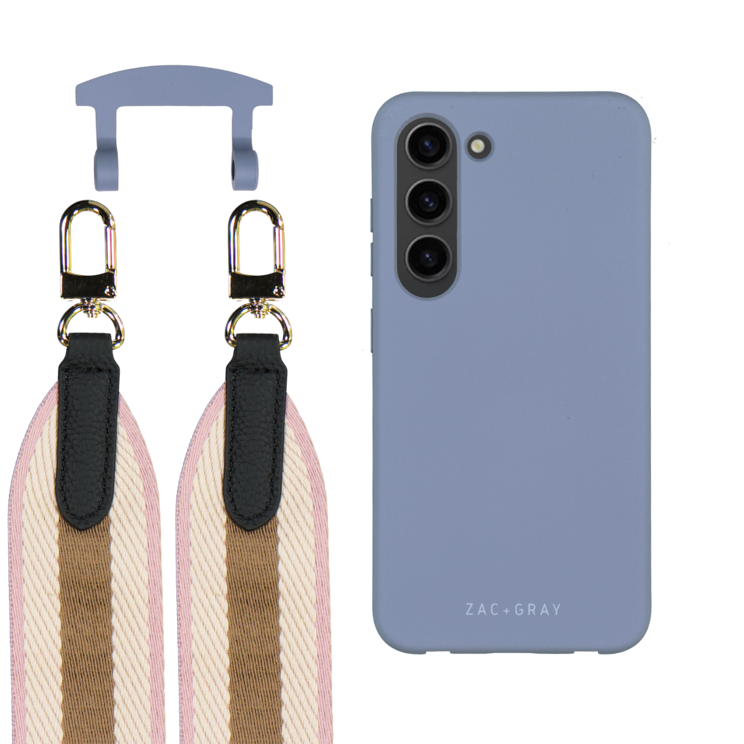Samsung S23 Plus BLUE FOG CASE + PATTERNED STRAP