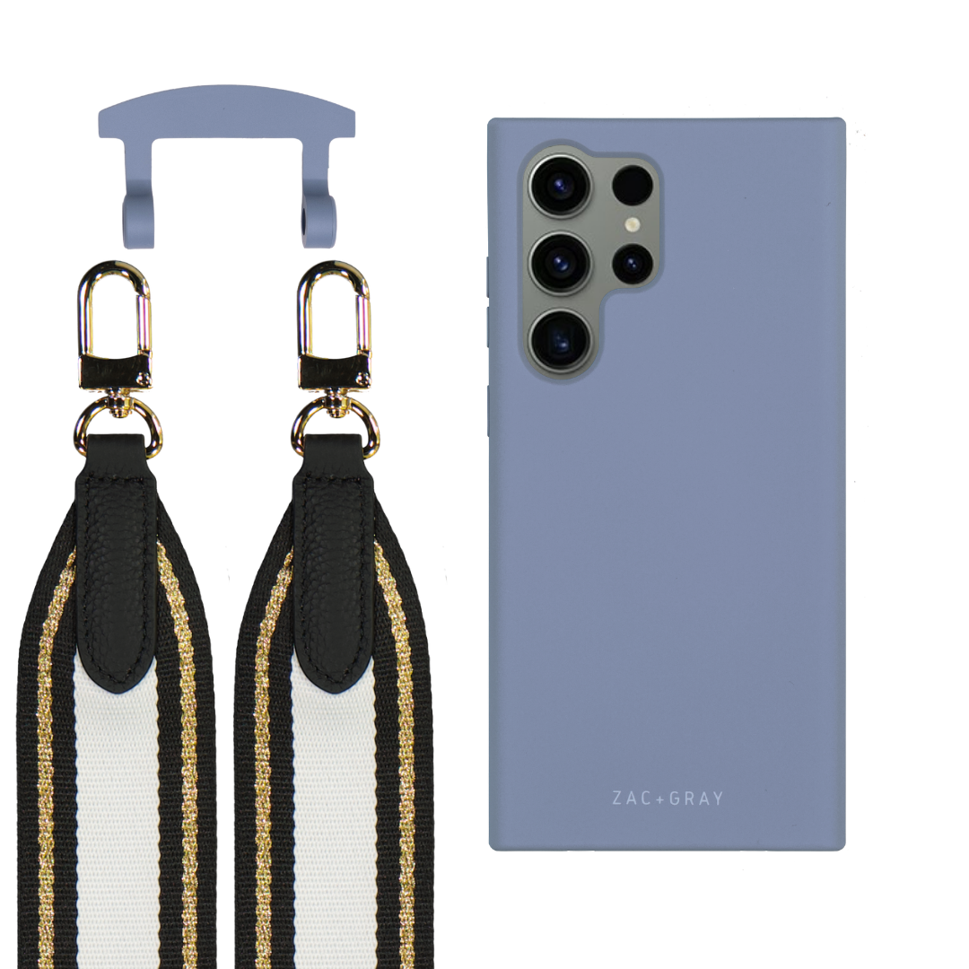 Samsung S25 Ultra BLUE FOG CASE + PATTERNED STRAP