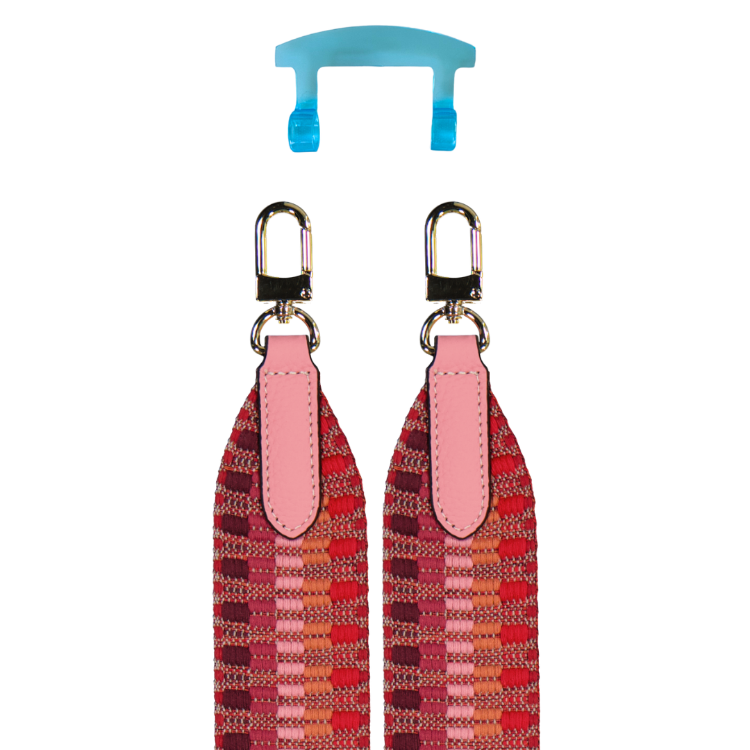 PATTERNED STRAP + AQUAMARINE TRANSPARENT HOOK