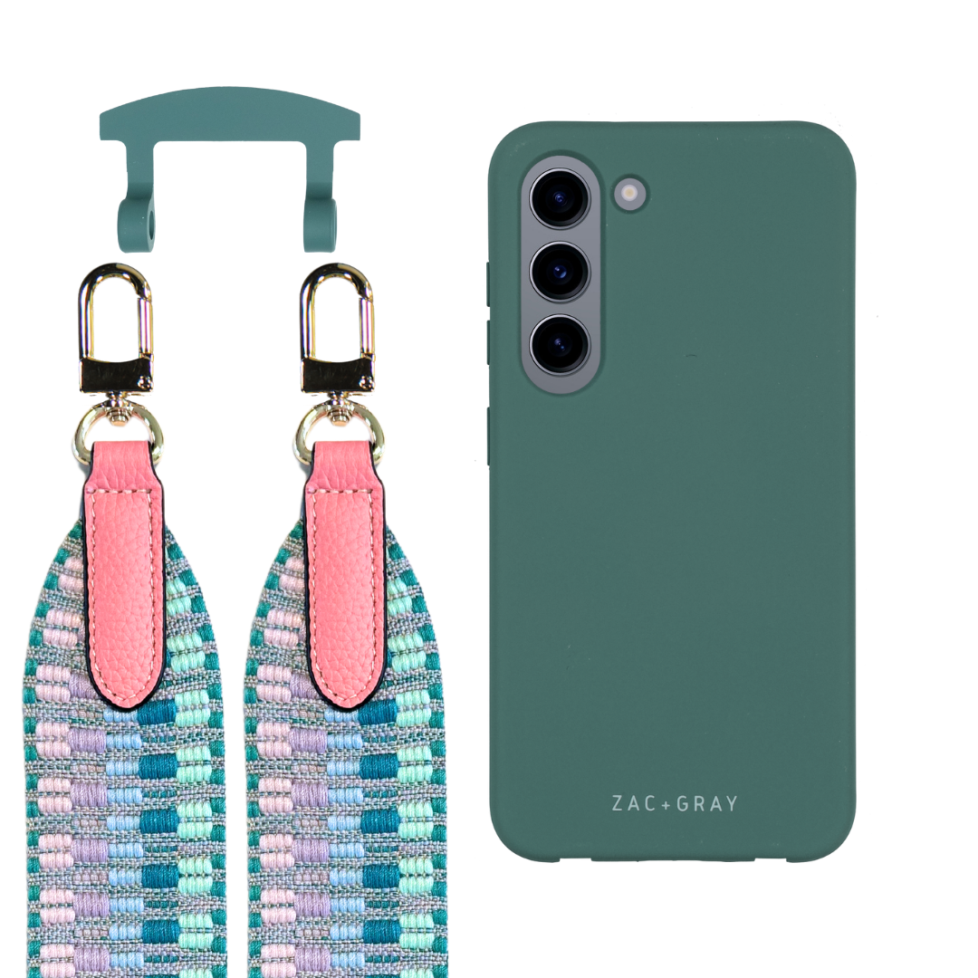 Samsung S23 TIDAL TEAL CASE + PATTERNED STRAP