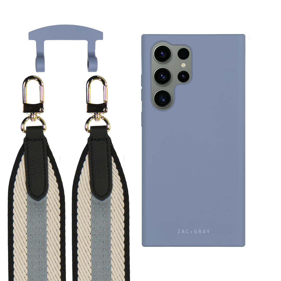 Samsung S25 Ultra BLUE FOG CASE + PATTERNED STRAP