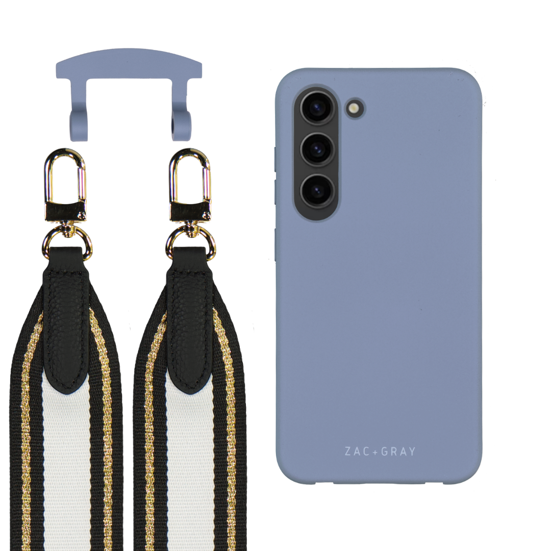 Samsung S23 Plus BLUE FOG CASE + PATTERNED STRAP