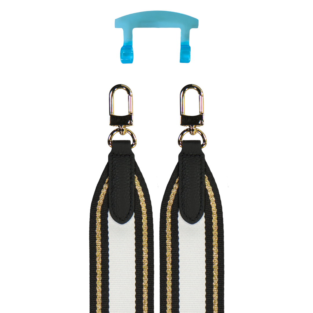 PATTERNED STRAP + AQUAMARINE TRANSPARENT HOOK