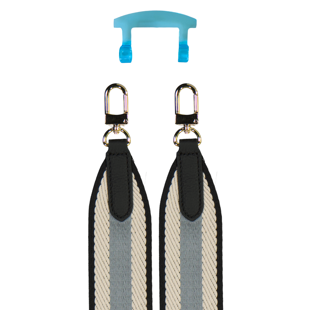 PATTERNED STRAP + AQUAMARINE TRANSPARENT HOOK