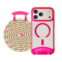 iPhone 17 HOT PINK TRANSPARENT CASE + CORD