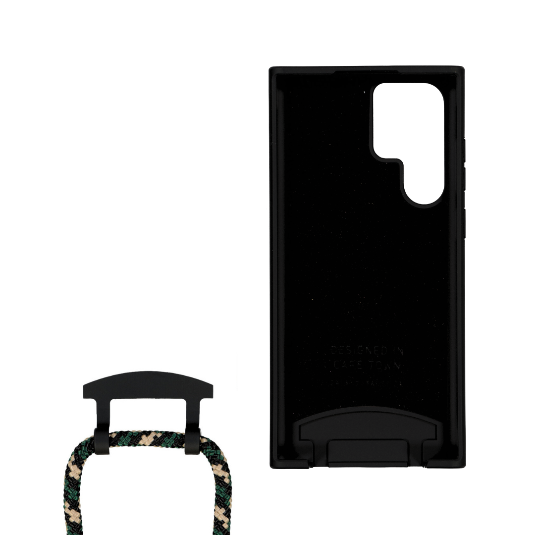 Samsung S22 Ultra MIDNIGHT BLACK CASE + FOREST CORD