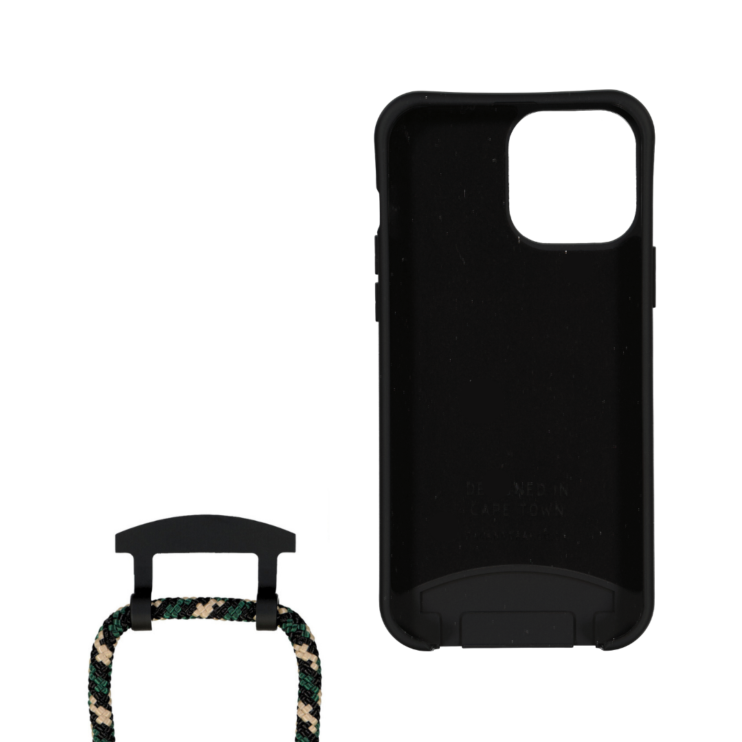 iPhone XS Max MIDNIGHT BLACK CASE + FOREST CORD