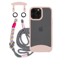 iPhone 12 and 12 Pro FROSTED ROSÉ PINK CASE + KNOTTED CORD