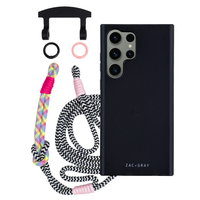 Samsung S25 Ultra MIDNIGHT BLACK CASE + KNOTTED CORD