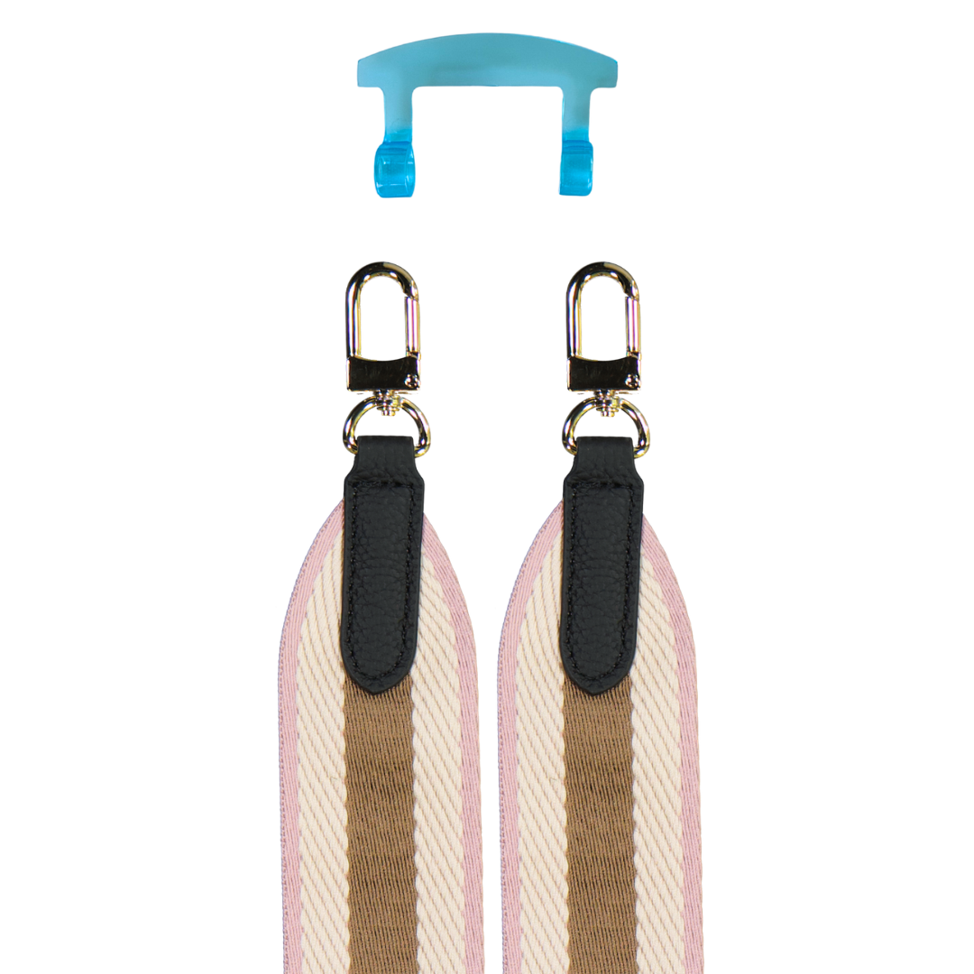 PATTERNED STRAP + AQUAMARINE TRANSPARENT HOOK