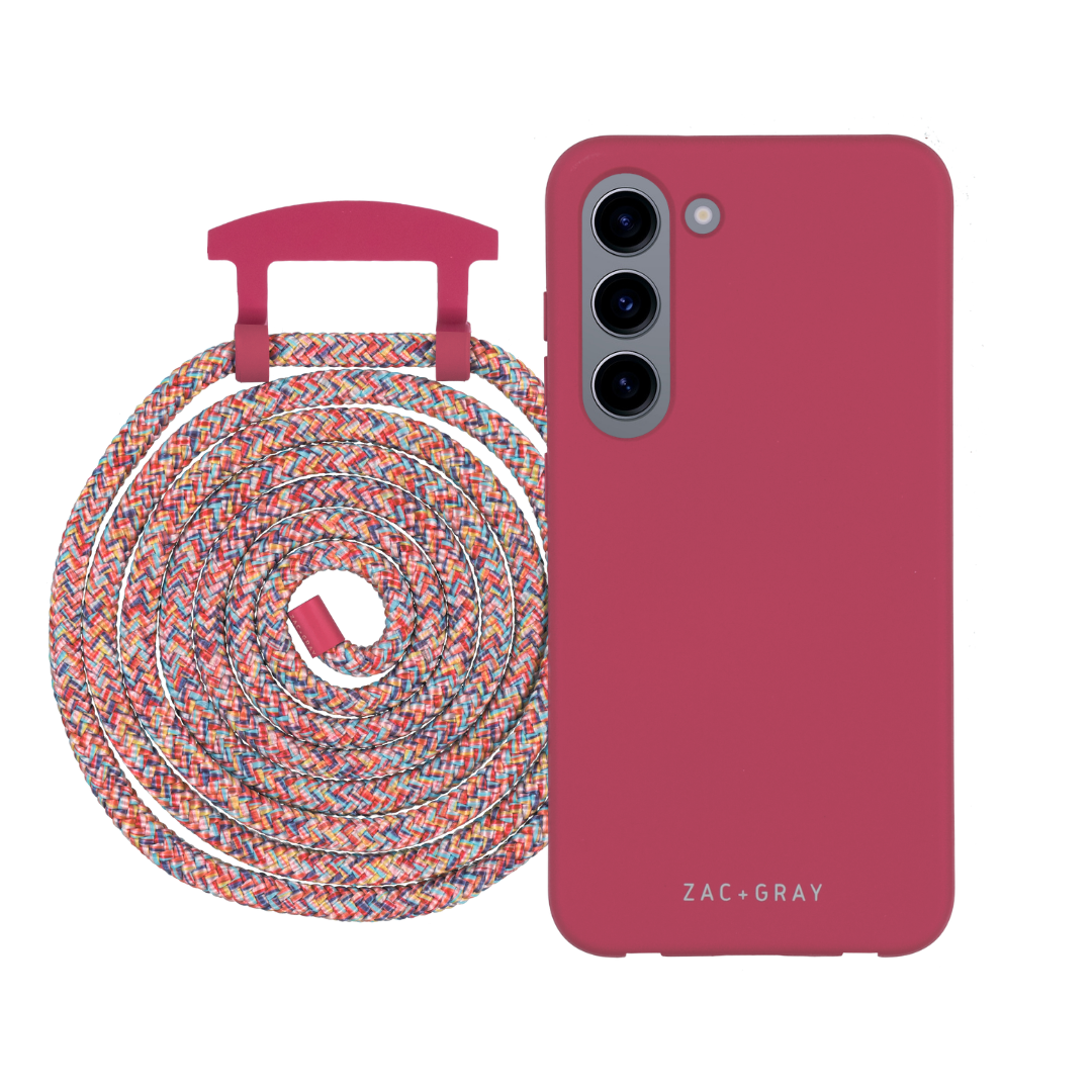 Samsung S23 RASPBERRY RED CASE + CORD