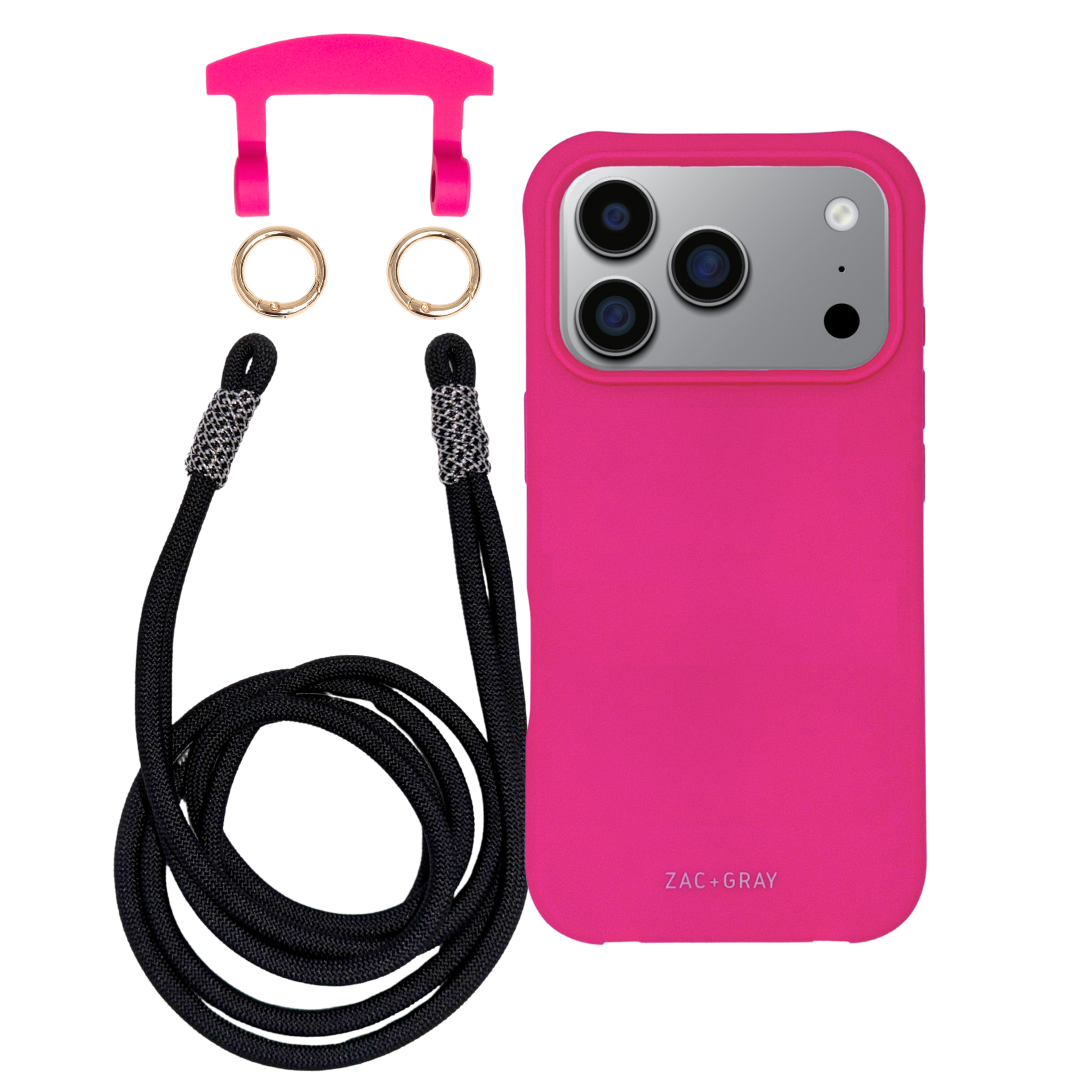 iPhone 17 Pro HOT PINK CASE + KNOTTED CORD