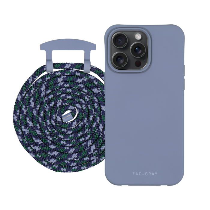 iPhone 15 Pro Max BLUE FOG CASE + CORD