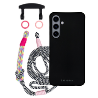 Samsung S24 MIDNIGHT BLACK CASE + KNOTTED CORD