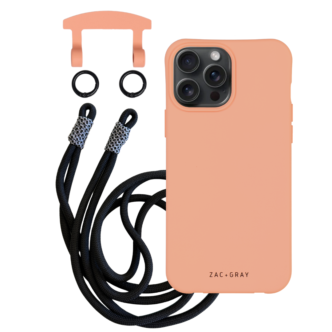 iPhone 6 / 6s / 7 / 8 / SE (2020 & 2022) SUNSET CORAL CASE + KNOTTED CORD