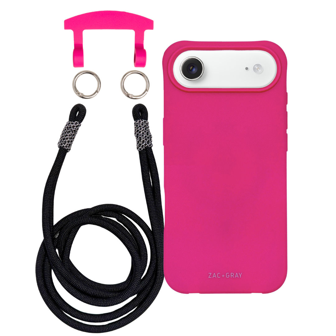 iPhone 17 Air HOT PINK CASE + KNOTTED CORD