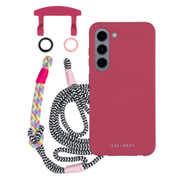 Samsung S23 RASPBERRY RED CASE + KNOTTED CORD