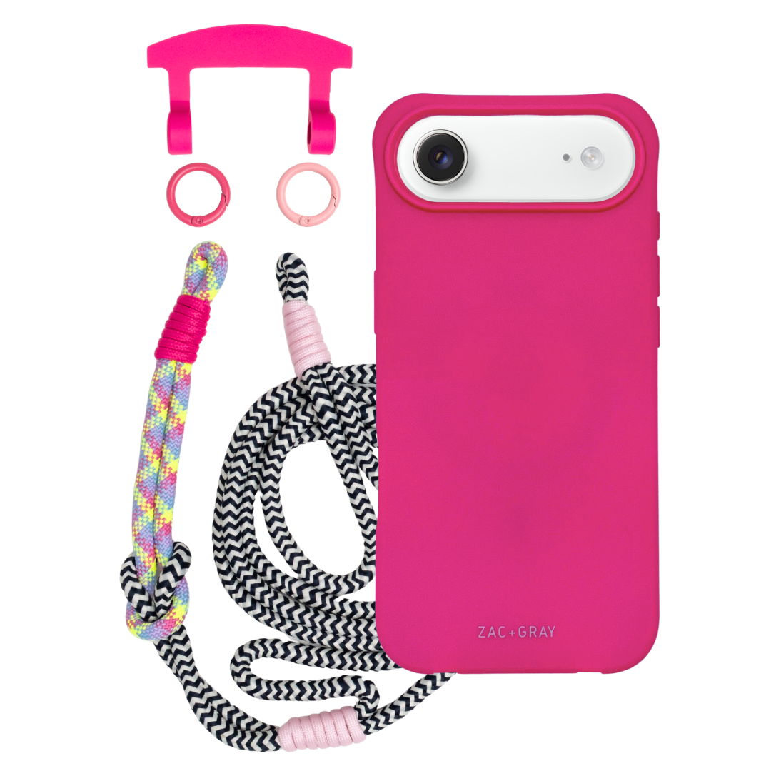 iPhone 17 Air HOT PINK CASE + KNOTTED CORD