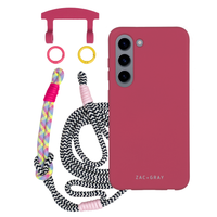 Samsung S23 RASPBERRY RED CASE + KNOTTED CORD