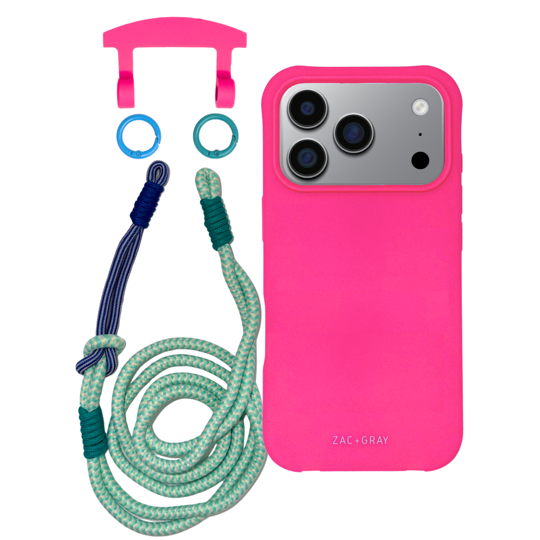 iPhone 17 Pro HOT PINK CASE + KNOTTED CORD