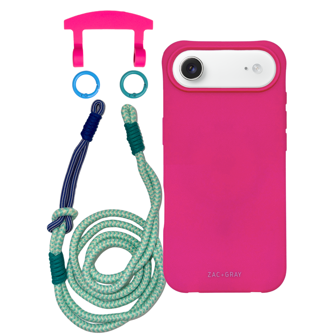 iPhone 17 Air HOT PINK CASE + KNOTTED CORD