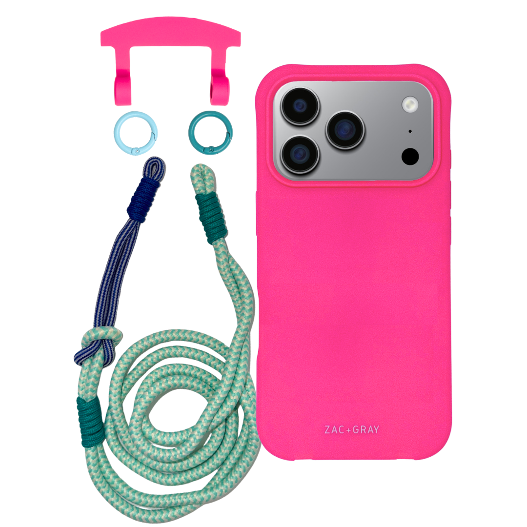 iPhone 17 Pro HOT PINK CASE + KNOTTED CORD