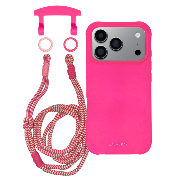 iPhone 17 Pro HOT PINK CASE + KNOTTED CORD