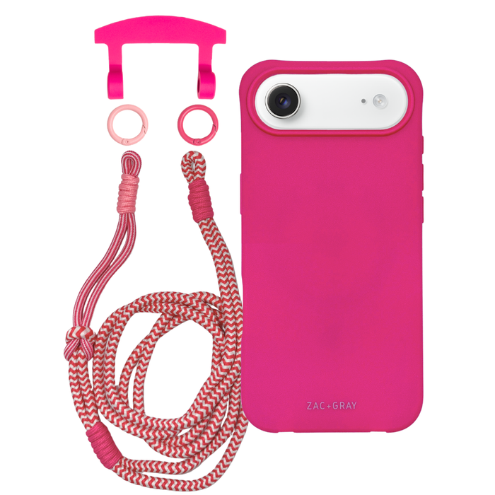 iPhone 17 Air HOT PINK CASE + KNOTTED CORD