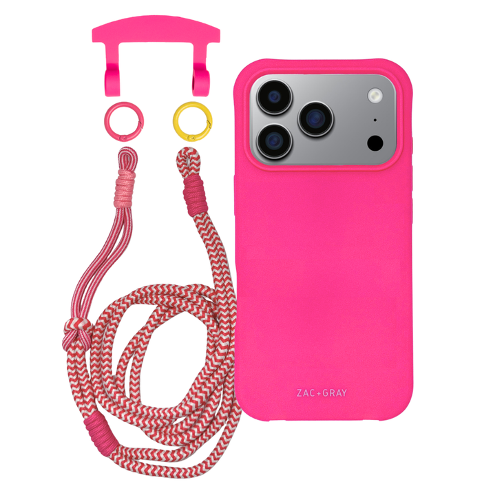 iPhone 17 Pro HOT PINK CASE + KNOTTED CORD