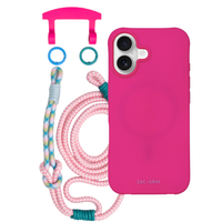 iPhone 17 HOT PINK CASE + KNOTTED CORD