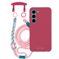Samsung S23 RASPBERRY RED CASE + KNOTTED CORD