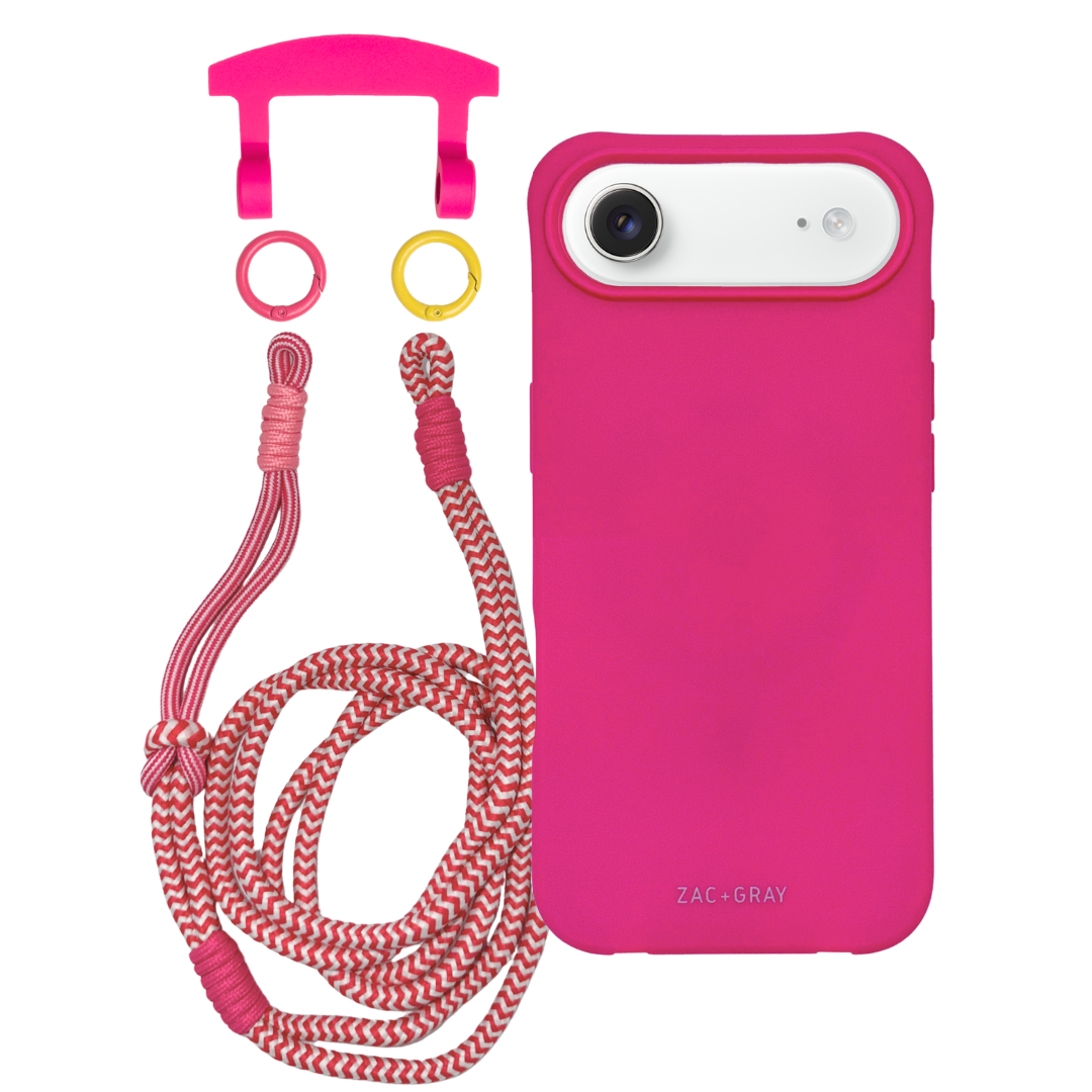 iPhone 17 Air HOT PINK CASE + KNOTTED CORD