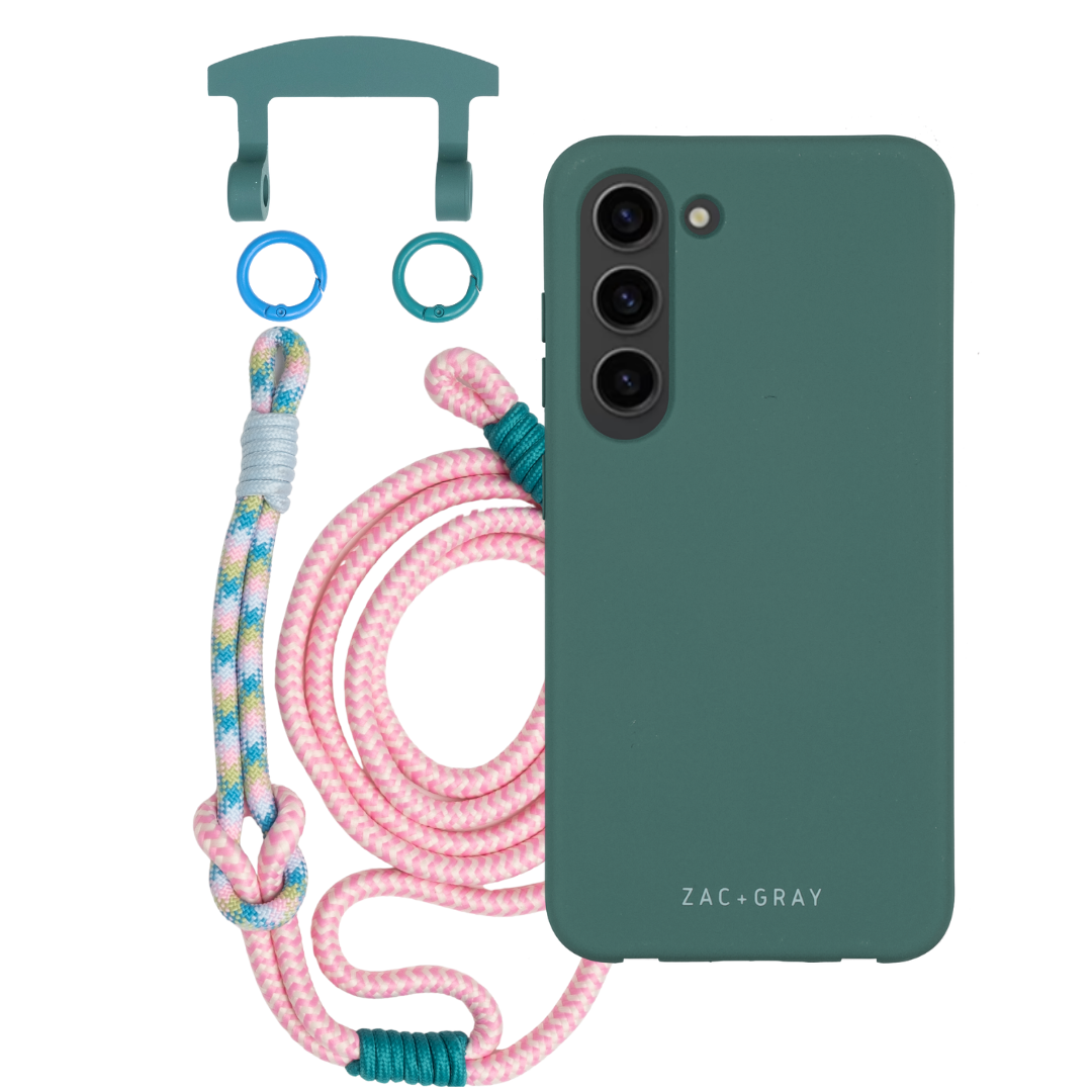 Samsung S24 TIDAL TEAL CASE + KNOTTED CORD