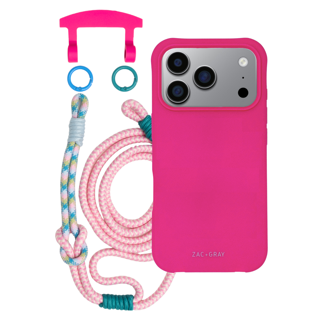 iPhone 17 Pro HOT PINK CASE + KNOTTED CORD