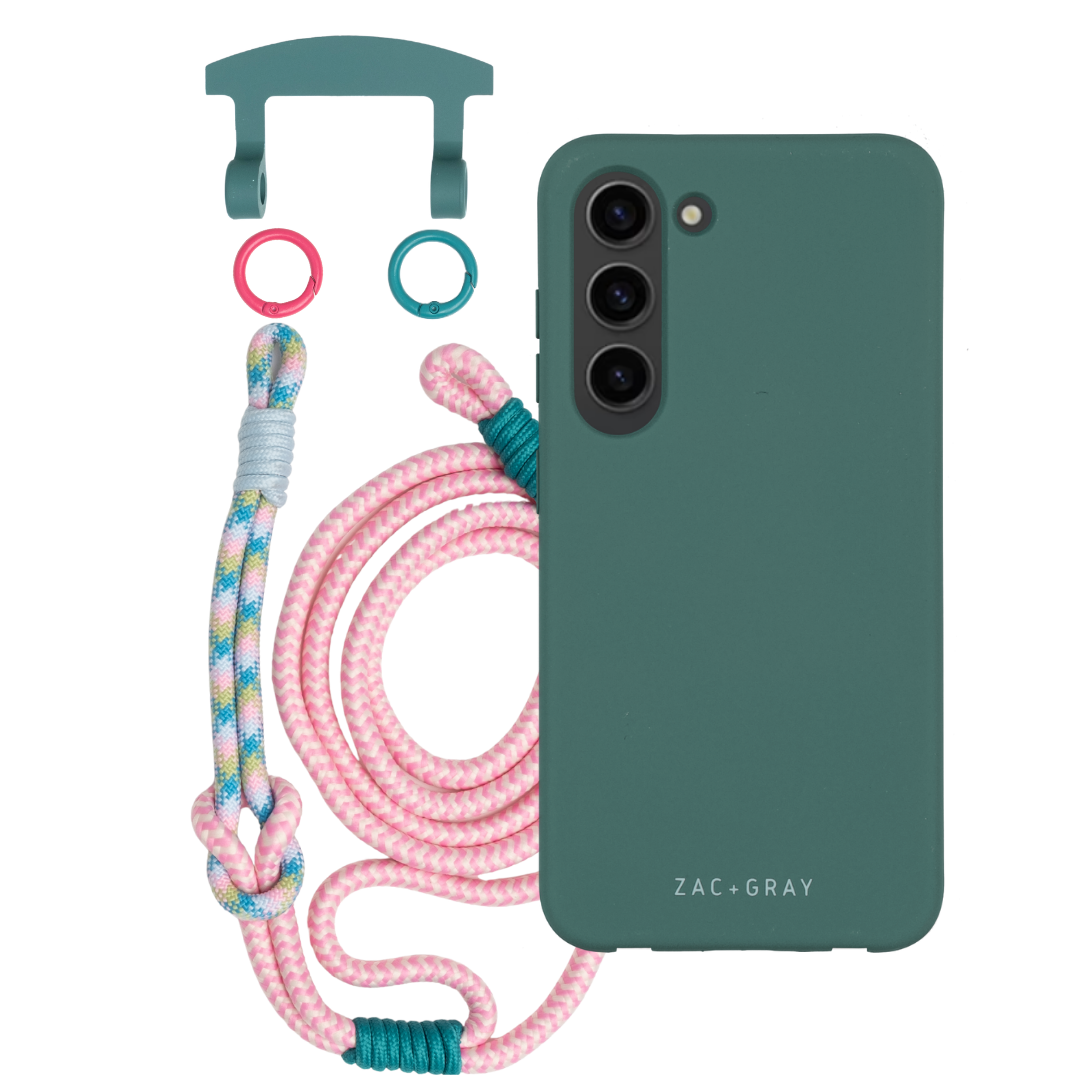 Samsung S24 TIDAL TEAL CASE + KNOTTED CORD