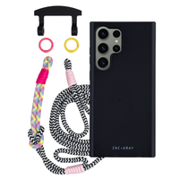 Samsung S25 Ultra MIDNIGHT BLACK CASE + KNOTTED CORD
