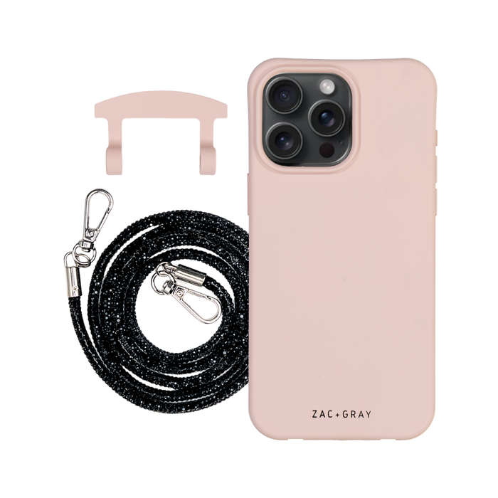 iPhone 11 Pro Max ROSÉ PINK CASE + CRYSTAL CORD
