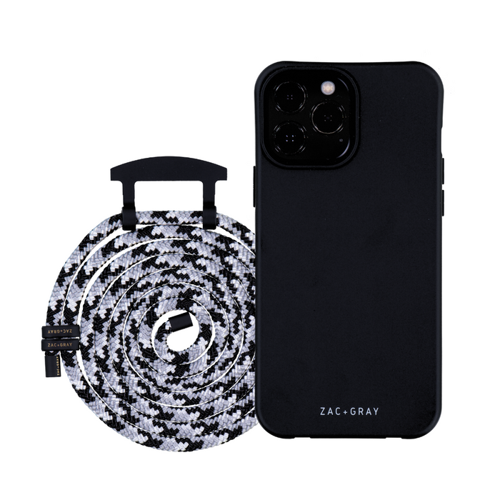 iPhone 15 Pro MIDNIGHT BLACK CASE + GLACIER CORD
